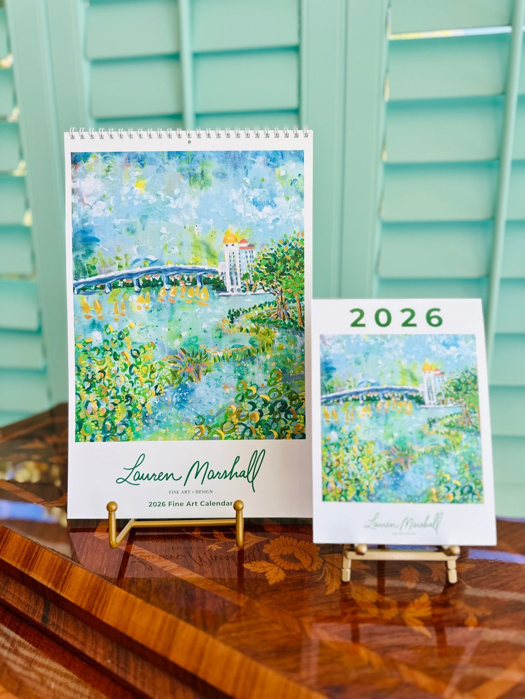 2026 Coastal Desktop Calendar + Easel