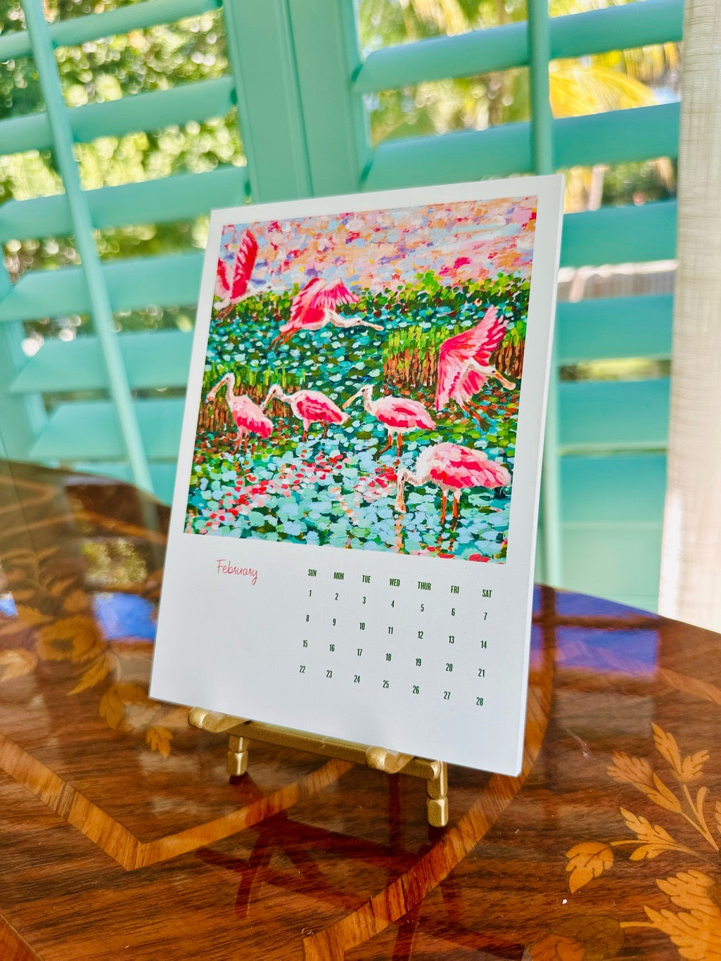 2026 Coastal Desktop Calendar + Easel
