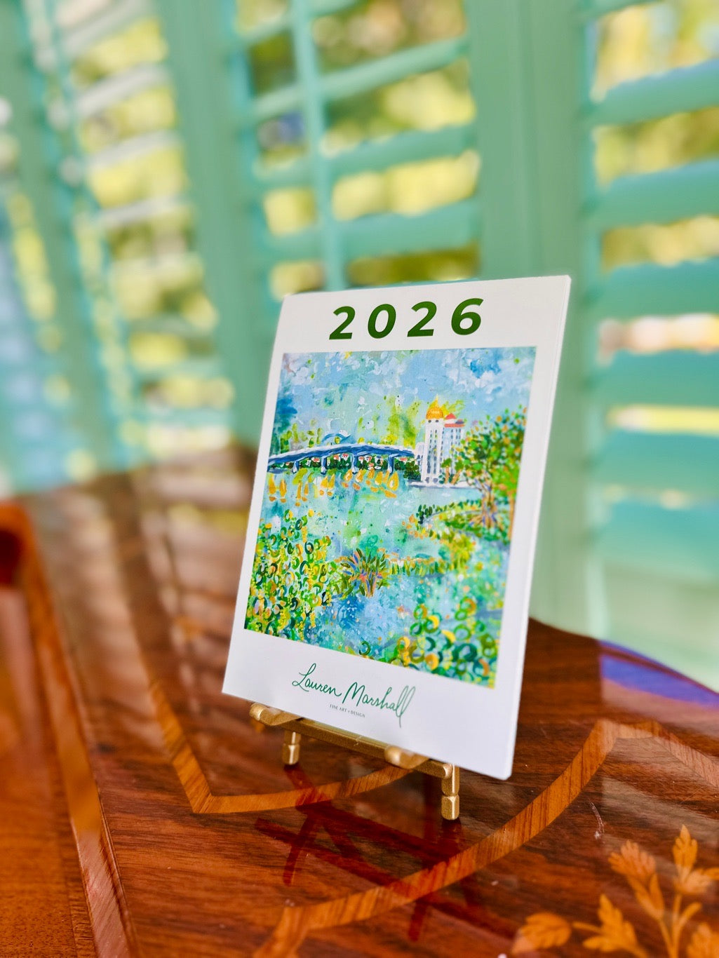 2026 Coastal Desktop Calendar + Easel