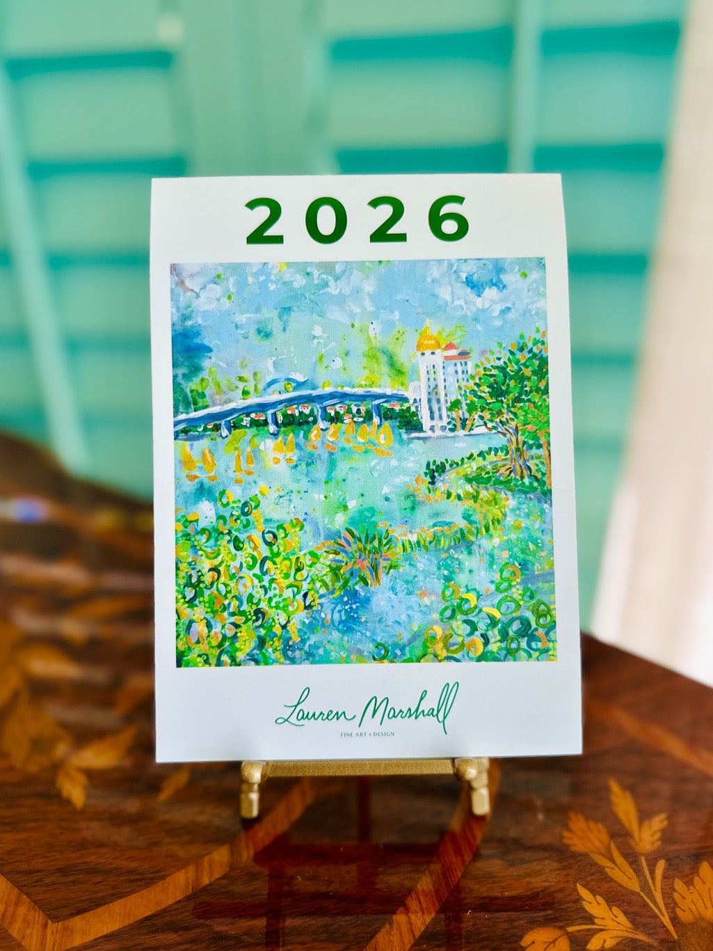 2026 Coastal Desktop Calendar + Easel
