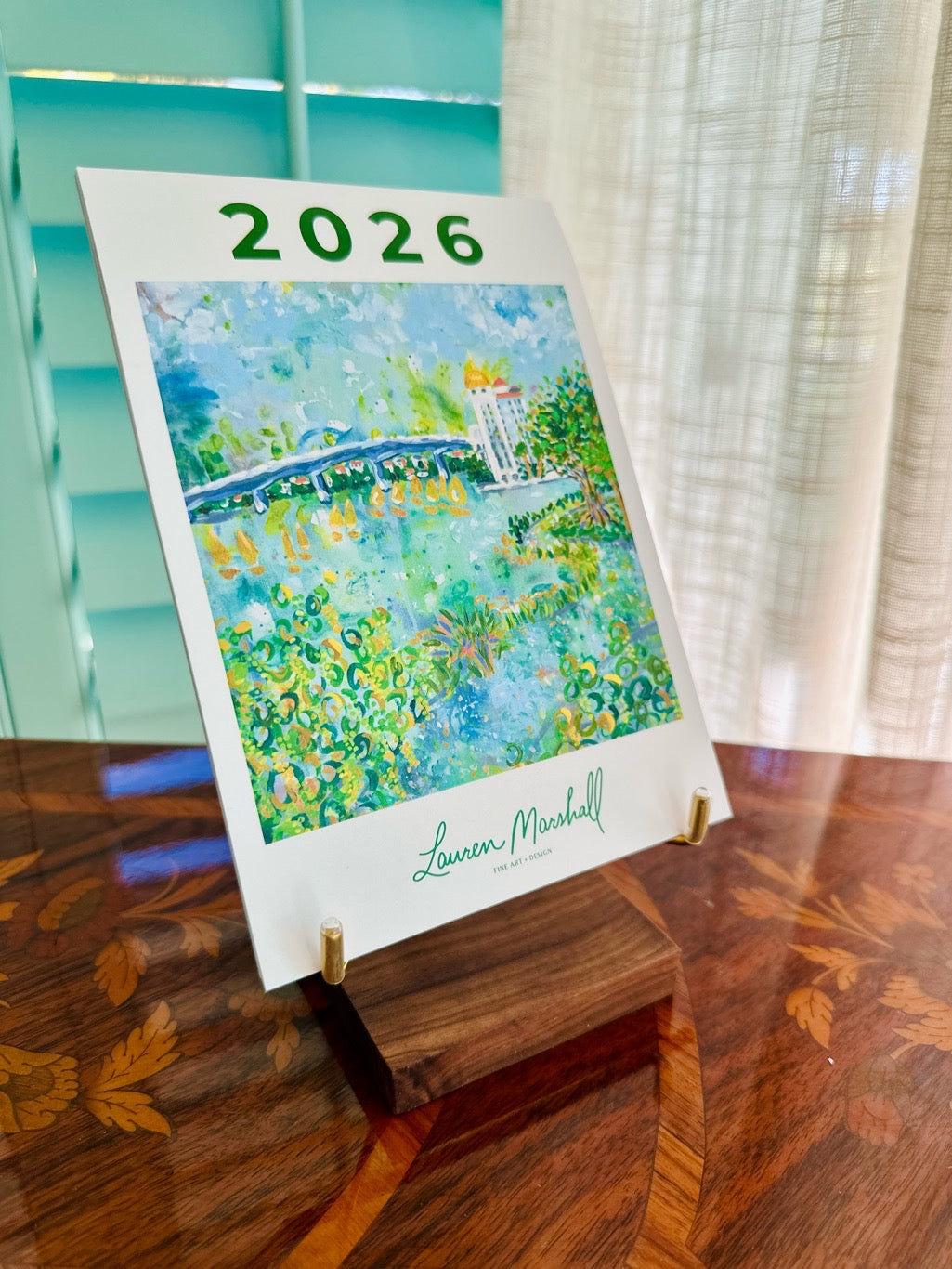 2026 Coastal Desktop Calendar + Easel