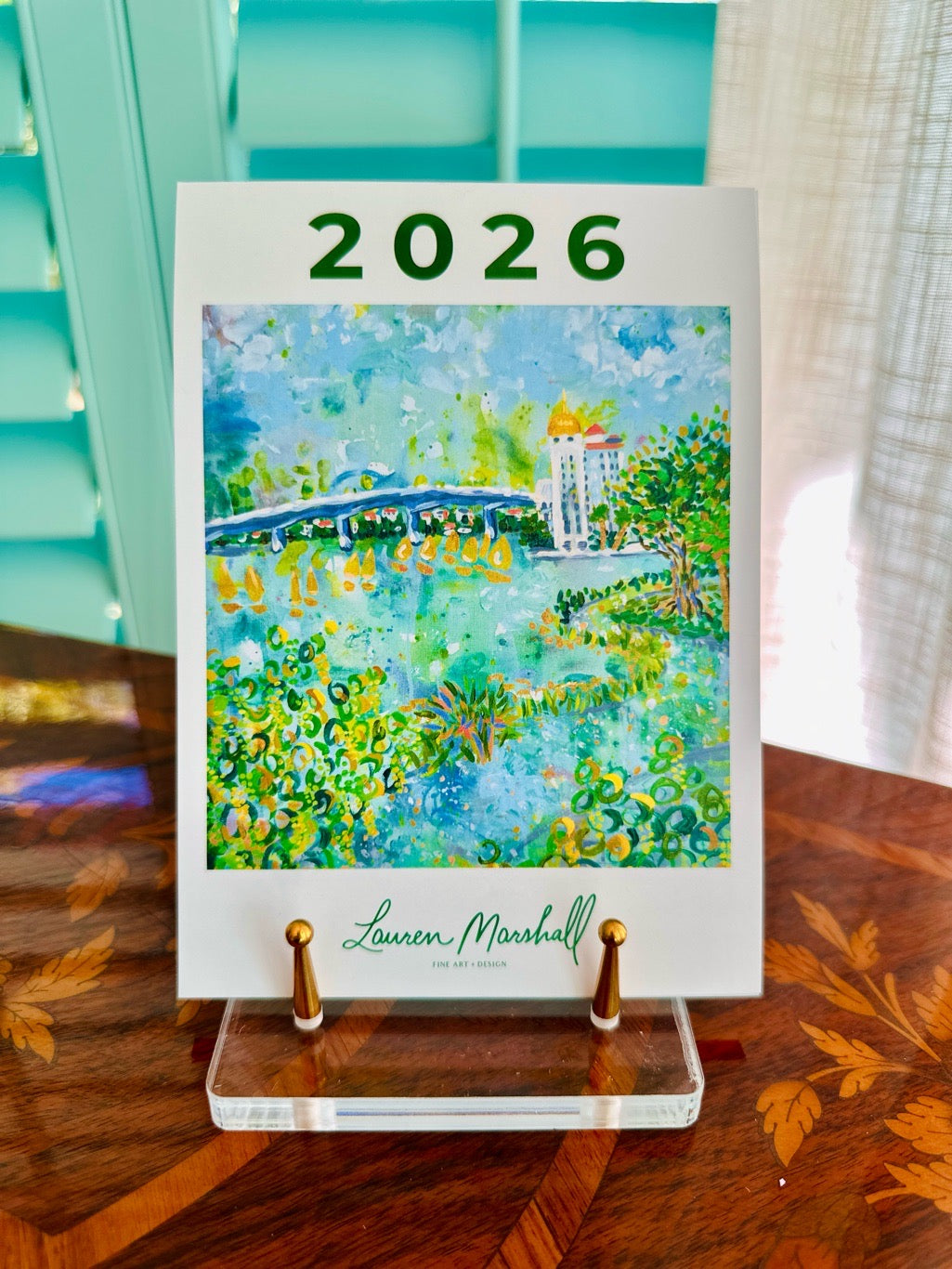 2026 Coastal Desktop Calendar + Easel